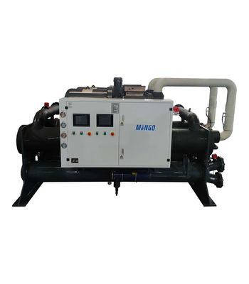 Goede prijs. ISO watergekoelde schroefkoeler 1100HP 1100KW/Hr 189,2m3/H Circulatie stroom dubbel circuit online